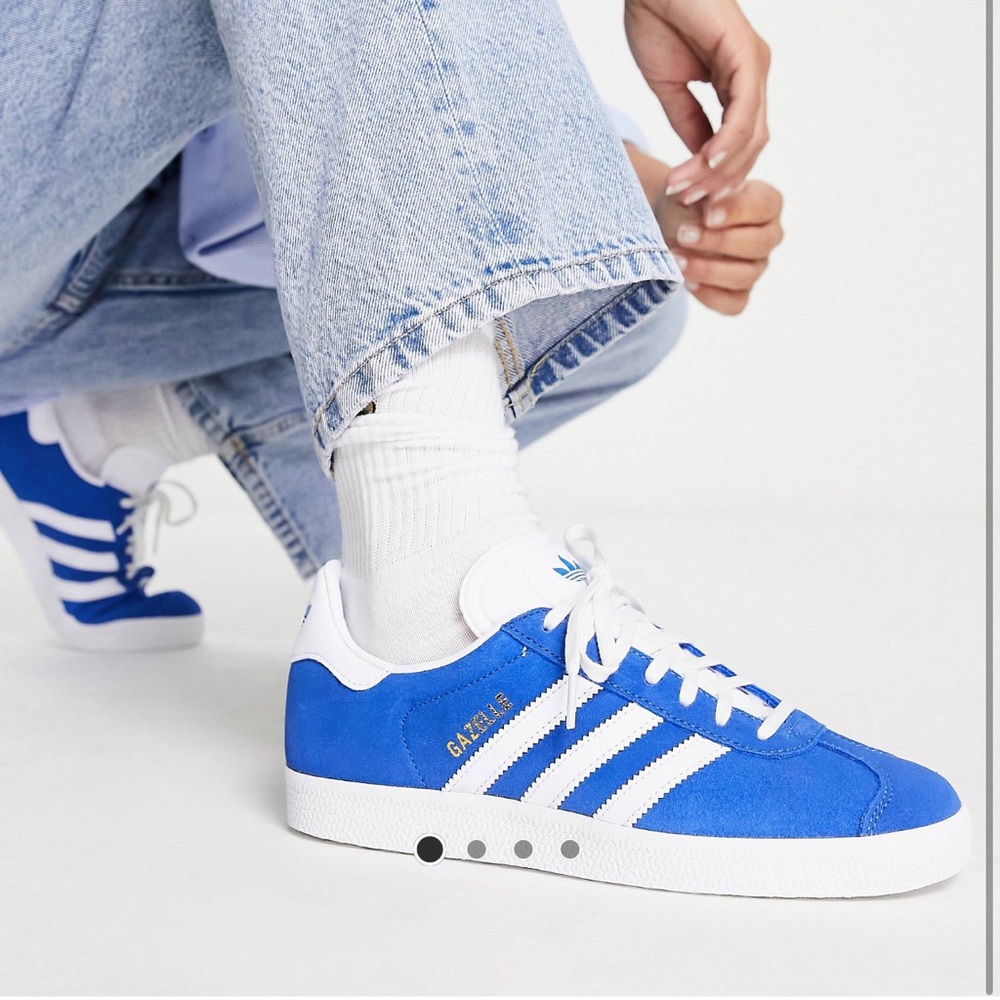 blue adidas gazelle